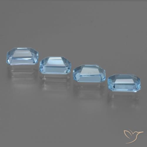 Gemme di Topazio Blu svizzero naturale da 4.98 ct, Ottagonale / Taglio smeraldo, VVS-VS