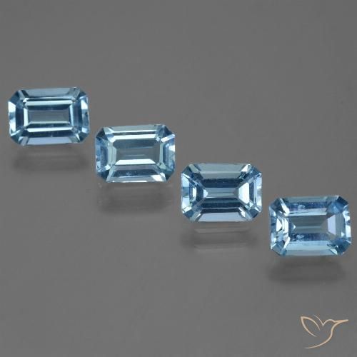 4.56ctw Naturale Blu svizzero Topazio, Taglio smeraldo, VVS-VS