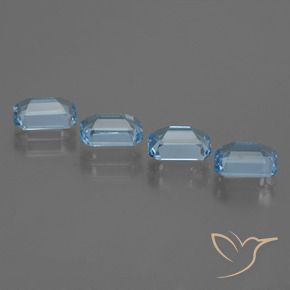 Gemme di Topazio Blu svizzero naturale da 4.56 ct, Ottagonale / Taglio smeraldo, VVS-VS