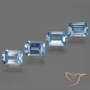 Gemme di Topazio Blu svizzero naturale da 4.70 ct, Ottagonale / Taglio smeraldo, VVS-VS