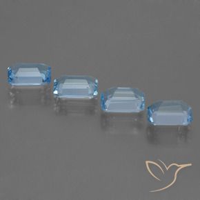 Gemme di Topazio Blu svizzero naturale da 4.70 ct, Ottagonale / Taglio smeraldo, VVS-VS