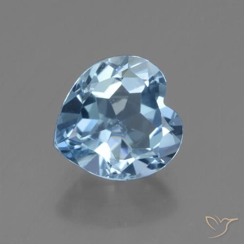 2.92ct Naturale Celeste Topazio, Cuore, VVS
