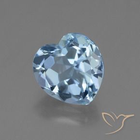 Topazio Celeste naturale da 2.92 ct, Cuore, VVS
