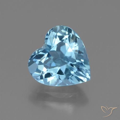 Topazio Blu svizzero naturale da 2.94 ct, A forma di cuore, VVS