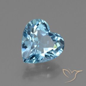 Topazio Blu svizzero naturale da 2.94 ct, A forma di cuore, VVS
