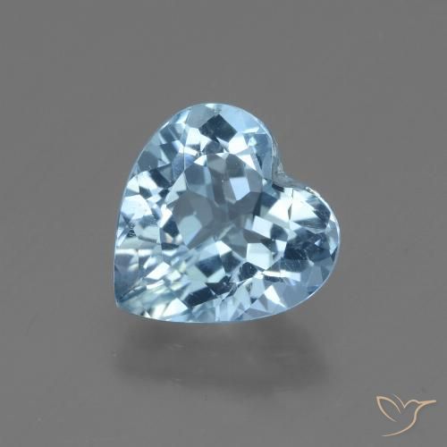 2.66ct Naturale Celeste Topazio, Cuore, VVS