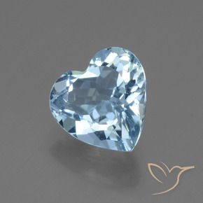 Topazio Celeste naturale da 2.66 ct, Cuore, VVS