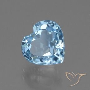 Topazio Blu svizzero naturale da 3.28 ct, Cuore, VVS-VS