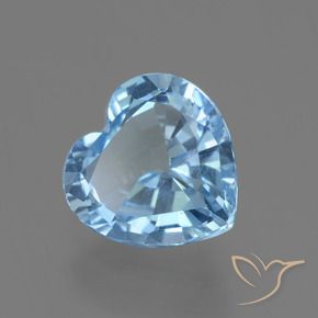 Topazio Celeste naturale da 2.88 ct, Cuore, VVS