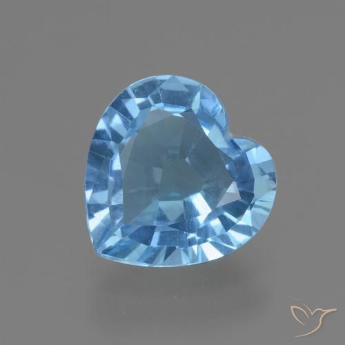 Topazio Blu svizzero naturale da 2.63 ct, Cuore, VVS