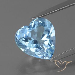 Topazio Blu svizzero naturale da 2.83 ct, Cuore, VS