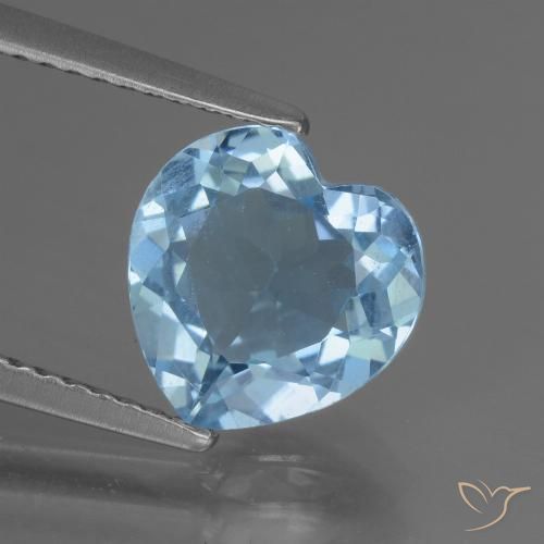 2.70ct Naturale Blu svizzero Topazio, Cuore, VVS-VS