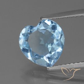 Topazio Blu svizzero naturale da 2.70 ct, Cuore, VVS-VS