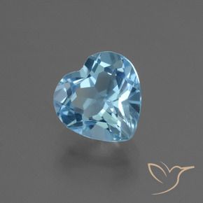Topazio Blu svizzero naturale da 3.14 ct, Cuore, VVS