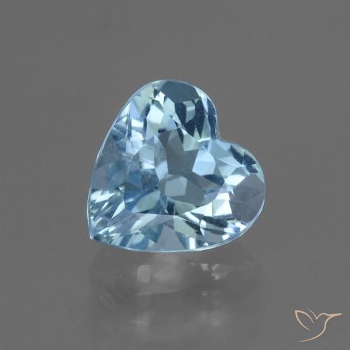 3.15ct Naturale Celeste Topazio, Cuore, VVS-VS