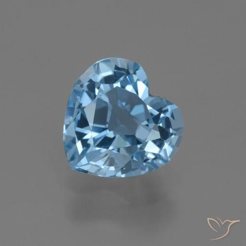 Topazio Blu svizzero naturale da 2.96 ct, Cuore, VVS