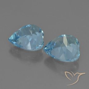 Gemme di Topazio Blu svizzero naturale da 8.65 ct, Cuore, VVS-VS