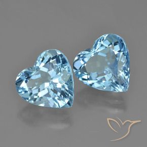 Gemme di Topazio Blu svizzero naturale da 8.42 ct, Cuore, VVS