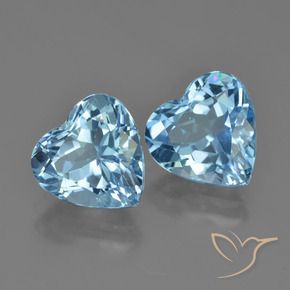 Gemme di Topazio Blu svizzero naturale da 8.43 ct, Cuore, VVS-VS