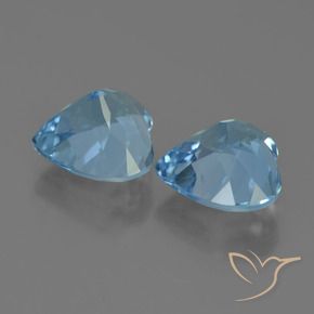 Gemme di Topazio Blu svizzero naturale da 8.43 ct, Cuore, VVS-VS