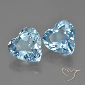 Gemme di Topazio Blu svizzero naturale da 8.34 ct, Cuore, VVS-VS