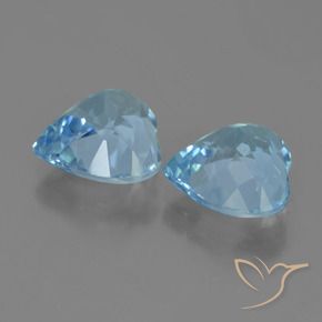Gemme di Topazio Blu svizzero naturale da 8.34 ct, Cuore, VVS-VS