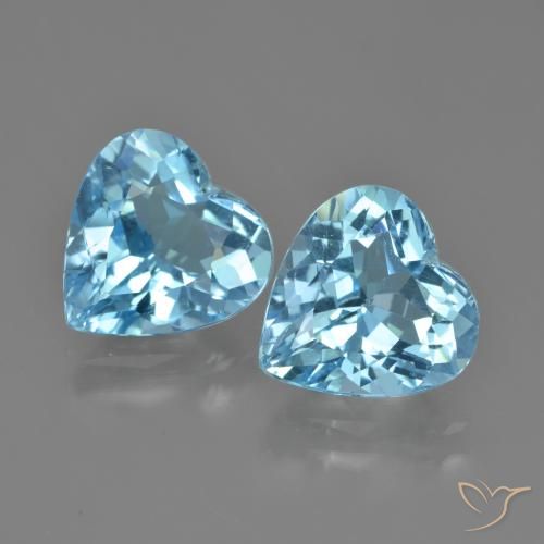 7.89ctw Naturale Blu svizzero Topazio, Cuore, VVS