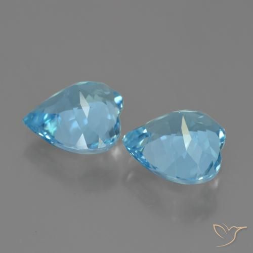Gemme di Topazio Blu svizzero naturale da 7.89 ct, Cuore, VVS