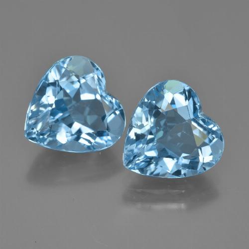 Topazio naturale blu da 8,08 ct, a forma di cuore, VVS-VS