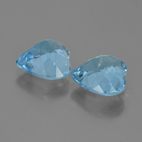 Topazio naturale blu da 8,08 ct, a forma di cuore, VVS-VS
