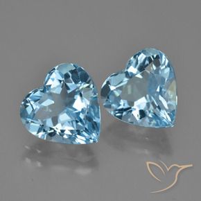 Gemme di Topazio Blu svizzero naturale da 8.48 ct, Cuore, VVS