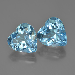 Gemme di Topazio Blu svizzero naturale da 8.80 ct, A forma di cuore, VVS-VS