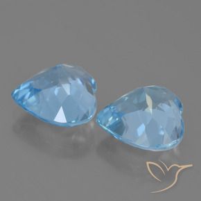 Topazio naturale blu da 8,61 ct, a forma di cuore, VVS