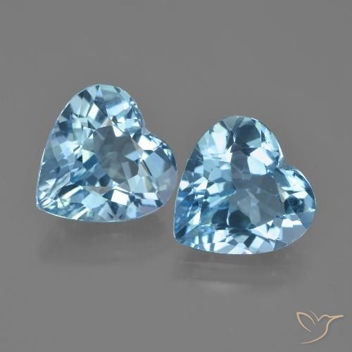 7.83ctw Naturale Celeste Topazio, Cuore, VVS-VS