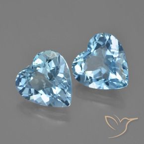 Gemme di Topazio Celeste naturale da 7.83 ct, Cuore, VVS-VS