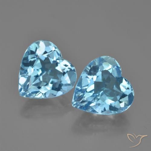 8.42ctw Naturale Blu svizzero Topazio, Cuore, VVS