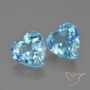 Gemme di Topazio Blu svizzero naturale da 8.42 ct, Cuore, VVS