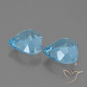 Gemme di Topazio Blu svizzero naturale da 8.42 ct, Cuore, VVS