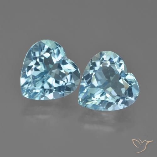 8.81ctw Naturale Celeste Topazio, Cuore, VVS-VS
