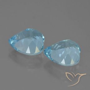 Gemme di Topazio Celeste naturale da 8.81 ct, Cuore, VVS-VS