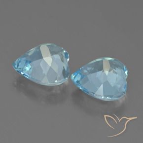 Gemme di Topazio Celeste naturale da 8.03 ct, Cuore, VVS