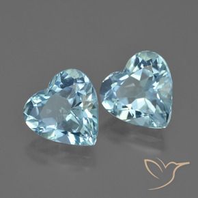 Gemme di Topazio Celeste naturale da 8.21 ct, Cuore, VVS-VS