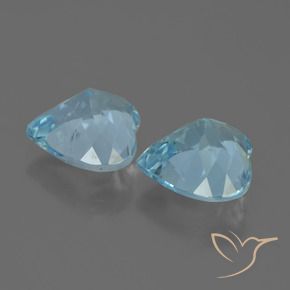 Gemme di Topazio Celeste naturale da 8.21 ct, Cuore, VVS-VS