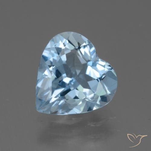 Topazio Celeste naturale da 3.49 ct, Cuore, VVS