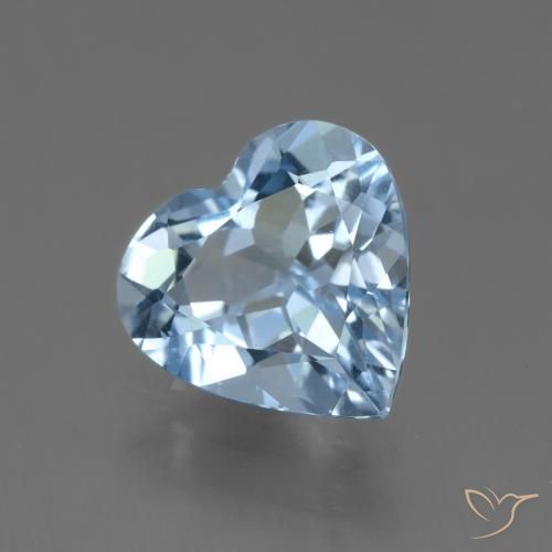 Topazio Celeste naturale da 3.49 ct, Cuore, VVS