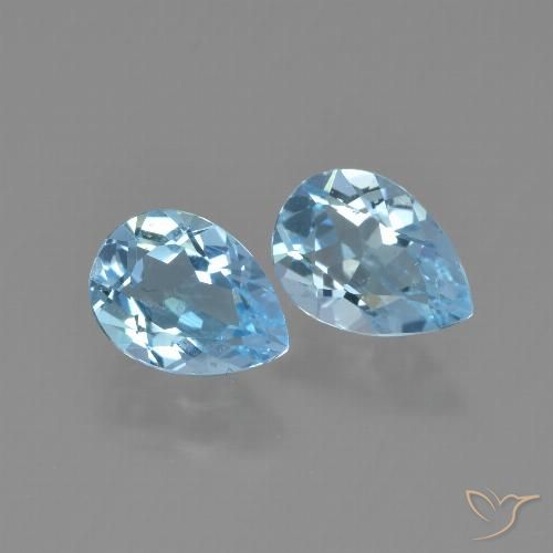 1.70ctw Naturale Celeste Topazio, Forma a pera, VVS-VS