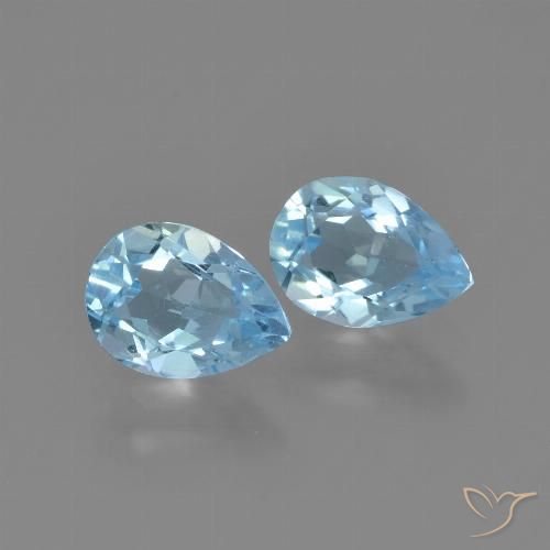 1.55ctw Naturale Celeste Topazio, Forma a pera, VVS-VS