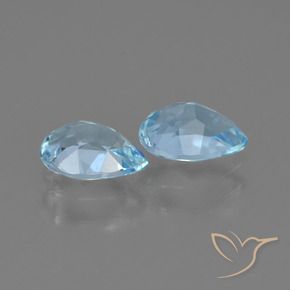 Gemme di Topazio Celeste naturale da 1.62 ct, Forma a pera, VVS