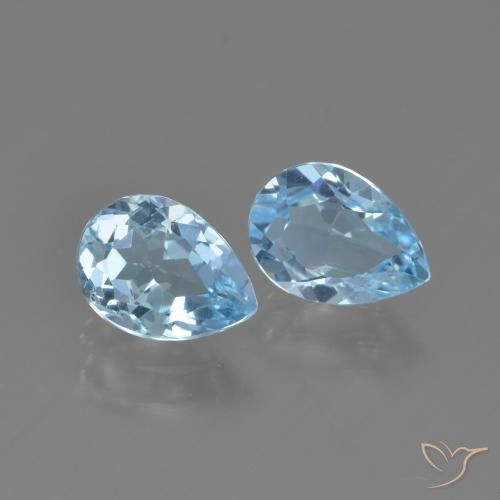 1.85ctw Naturale Celeste Topazio, Forma a pera, VVS