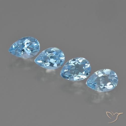 3.09ctw Naturale Blu svizzero Topazio, Forma a pera, VVS-VS